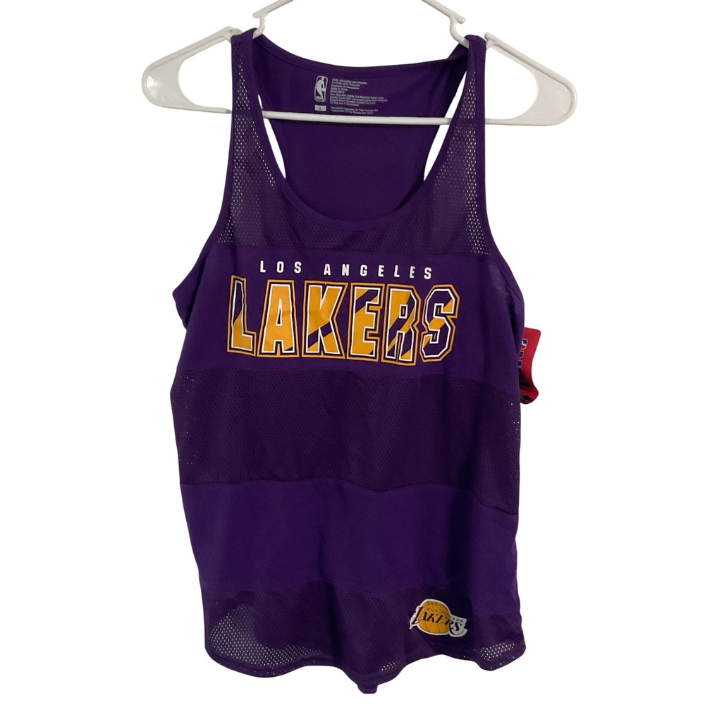 NBA Los Angeles Lakers Womens Purple Mesh Panel Racerback Tank Top Large New